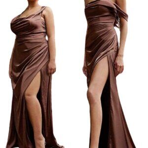 Elegant Brown Evening Gown